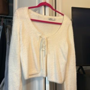 Hollister sweater open in the middle with ties